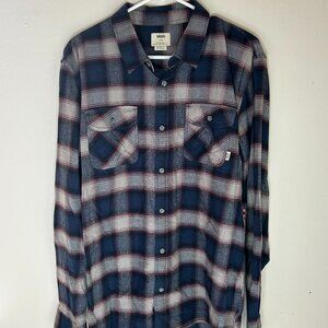 Vans Off The Wall Men's Long Sleeve Button Down Plaid Shirt